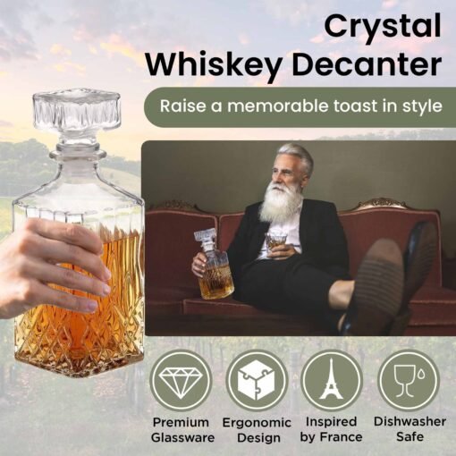 Bohemian Crystal Decanter - 900ml - Image 3