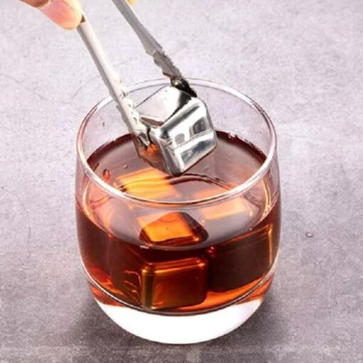 Stainless Steel Ice Cubes with Holder - 5 Pieces - Image 2