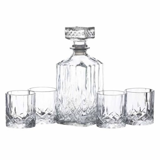 Whiskey Decanter 900ml with 4 Glasses 230ml - Gift Set - Diamond Cut - Image 5